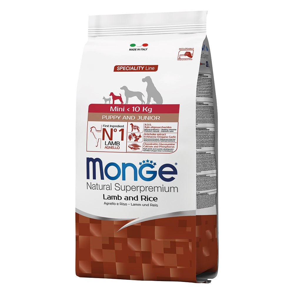 Monge Natural Superpremium Mini Puppy Agnello e Riso 7,5kg Monge Natural Superpremium Mini Puppy Agnello e Riso 7,5kg